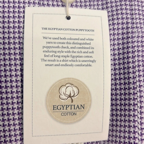 CHARLES TYRWHITT, 100% Egyptian Cotton Puppytooth Slim fit Dress Shirt, 15/33in - Picture 5 of 9